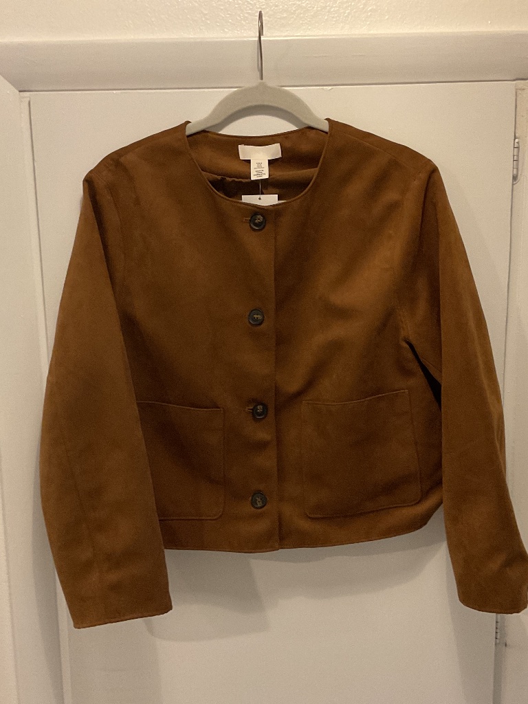 H&M Jacket, Size Medium, Caramel Color, Faux Suede